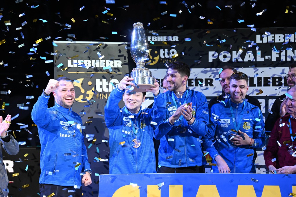 Fan Zhendong won his first overseas club title with 1. FC Saarbrucken in Germany. Photo: Xinhua