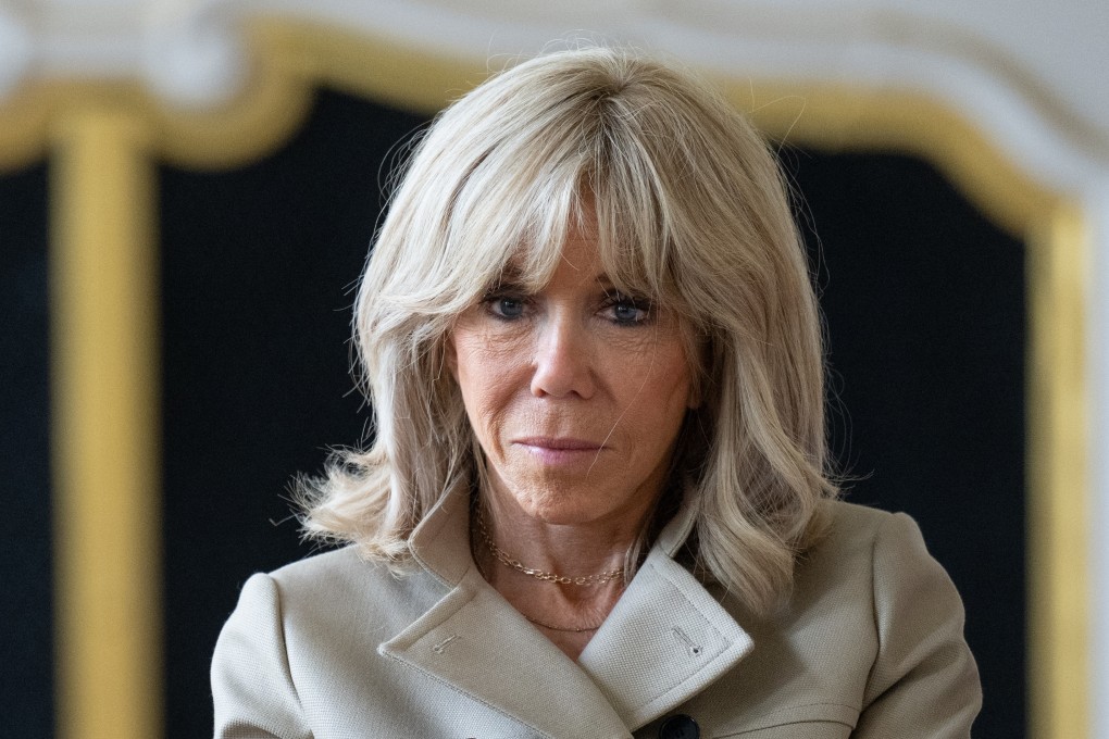 Brigitte Macron talks to pupils at the Romain-Rolland-Gymnasium in Dresden, Germany in 2024. Photo: dpa