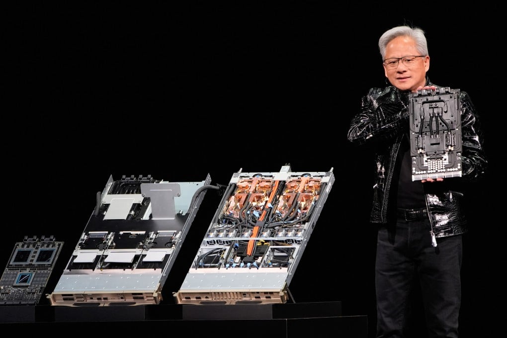 Nvidia CEO Jensen Huang speaks about the Rubin AI super computing platform during a news conference ahead of the CES tech show in Las Vegas. Photo: AP