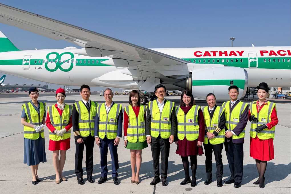 Cathay Group CEO Ronald Lam (fifth from right) has unveiled  80th anniversary events. Photo: Oscar Liu