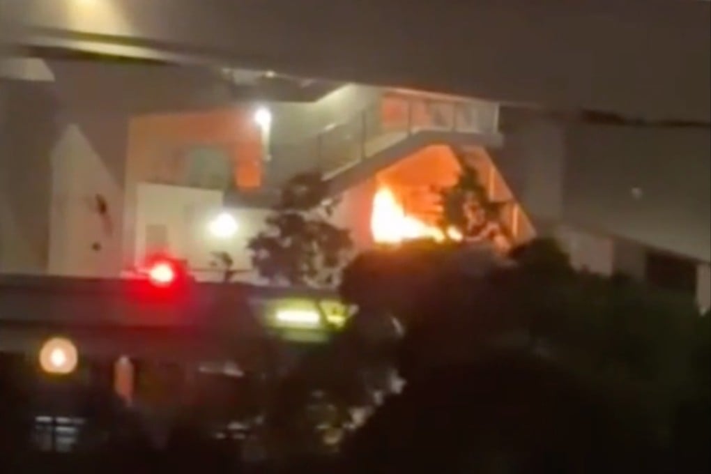 Police were alerted about a fire at a stairwell under a footbridge in Tsz Wan Shan in the early hours of Tuesday. Photo: Handout