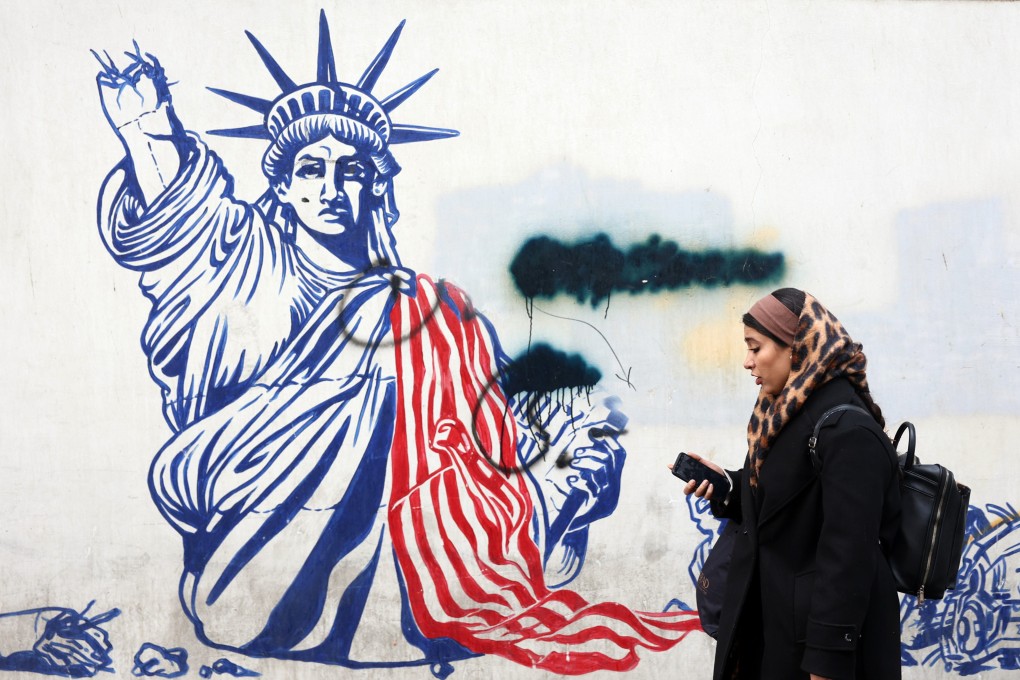 An anti-US mural on a street in Tehran, pictured on January 3. US President Donald Trump has previously threatened the Iranian leadership directly. Photo: EPA