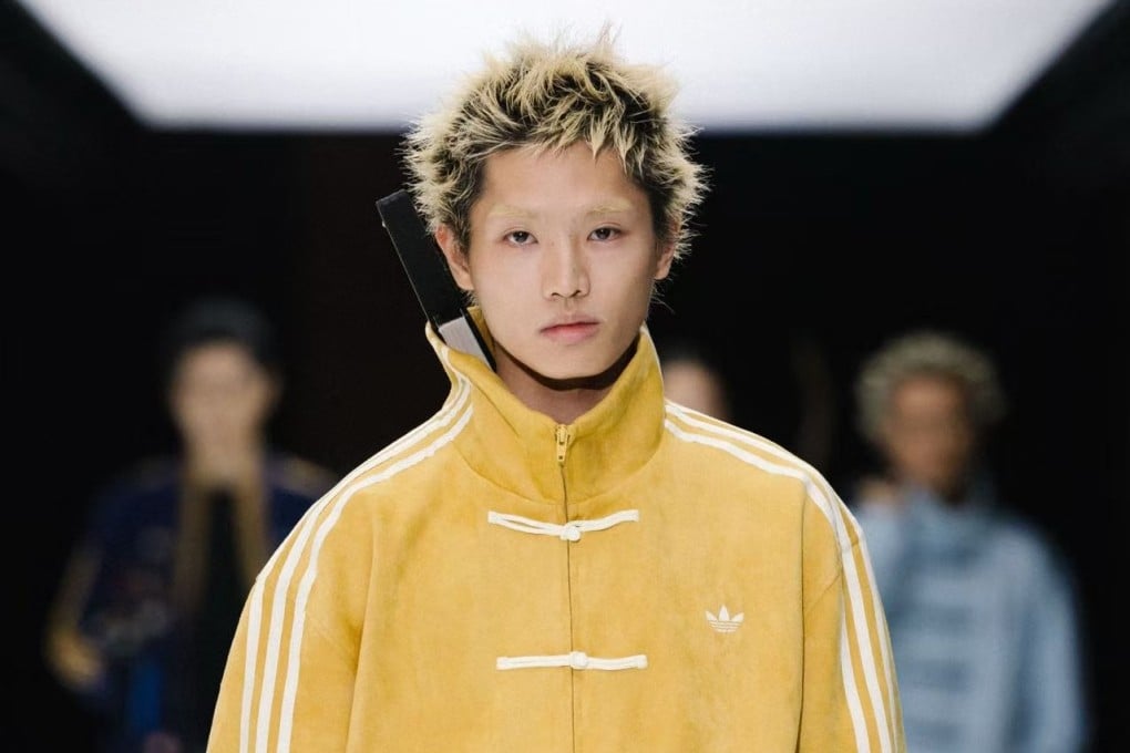 A model wears Adidas’ “Tang-style” jacket that combines streetwear cool with Chinese details including “frog buttons”. The jacket has become a viral hit on social media. Photo: Adidas Power of Three