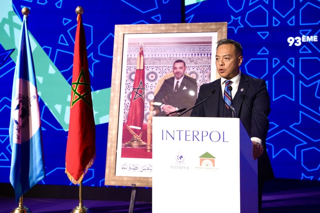 Hong Kong Commissioner of Police Joe Chow Yat-ming at the 93rd Interpol general assembly in Marrakech, Morocco, in late November 2025. Photo: Handout