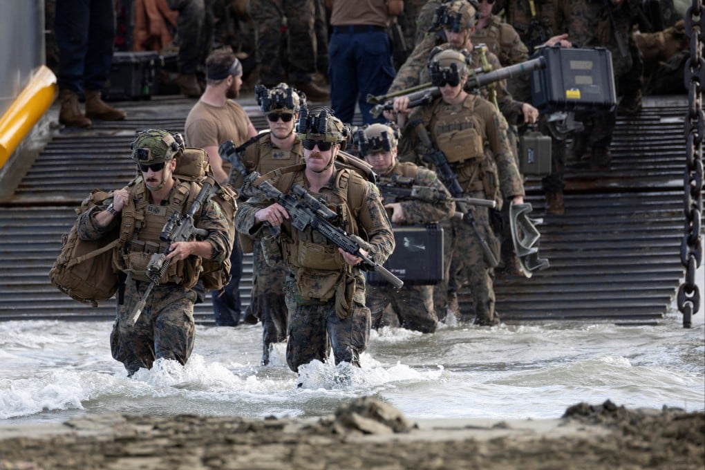 Marines disembark from a US Navy Landing Craft Utility during amphibious operations in Arroyo, Puerto Rico, in December. Photo: Reuters