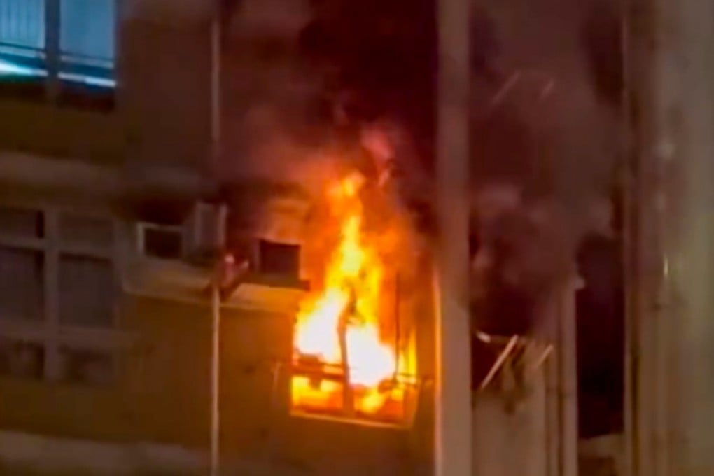 The fire broke out at Lam Wai House of Lam Tin Estate. Photo: Handout