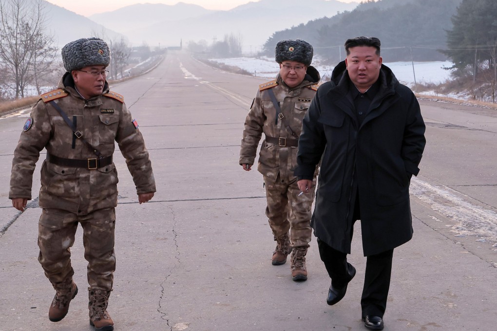 Kim Jong-un oversees a hypersonic missile launch drill on Sunday, according to the North Korean state news agency. Photo: KCNA via AP