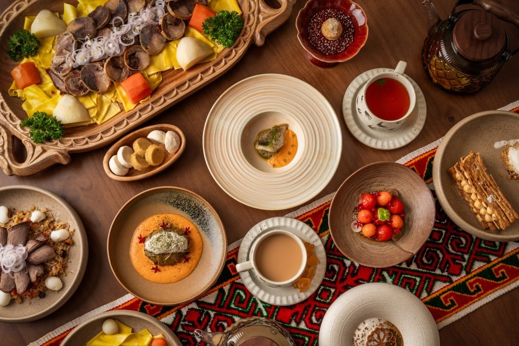 A take on the traditional Central Asian dining space, known as dastarkhan, at Yurt in Hong Kong. Photo: Handout