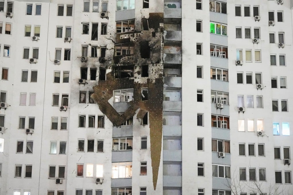 A residential building in Kyiv after a Russian strike. Photo: AP