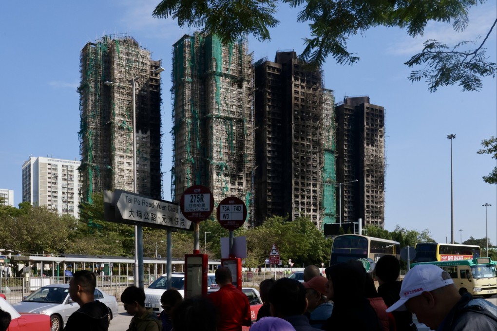 The Tai Po fire broke out on November 26, engulfing seven of the estate’s eight blocks. Photo: Jonathan Wong