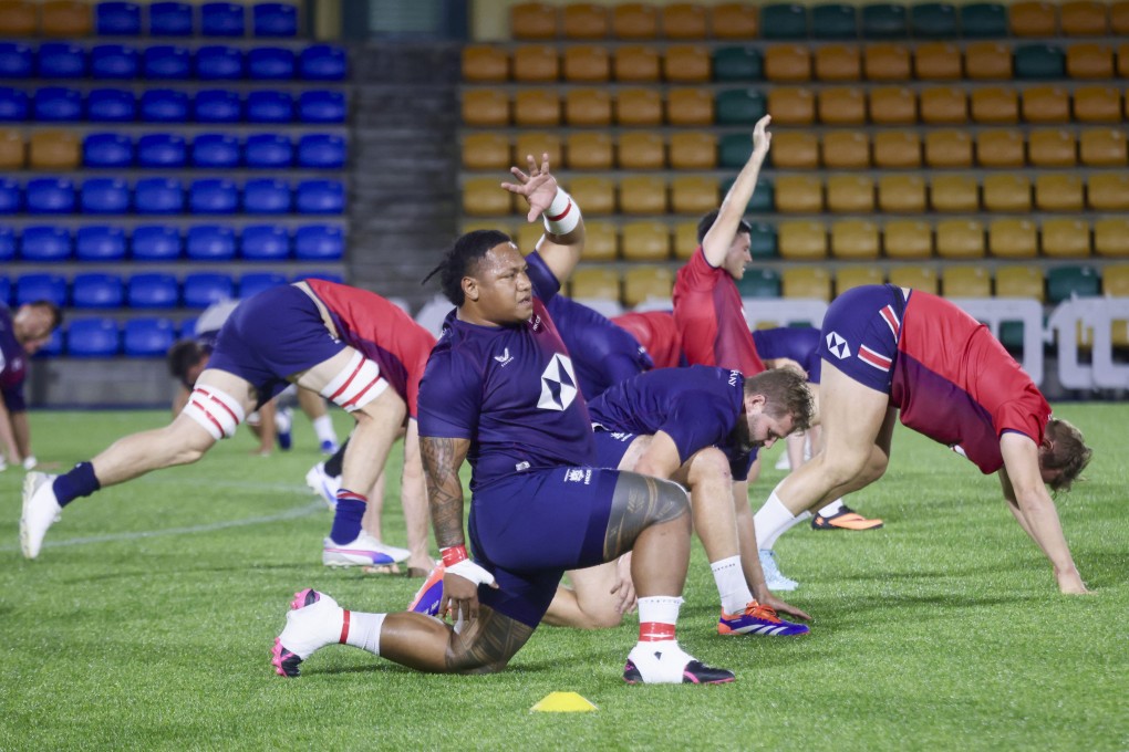 Faizal Solomona Penesa at a rugby training session. Photo: Jonathan Wong
