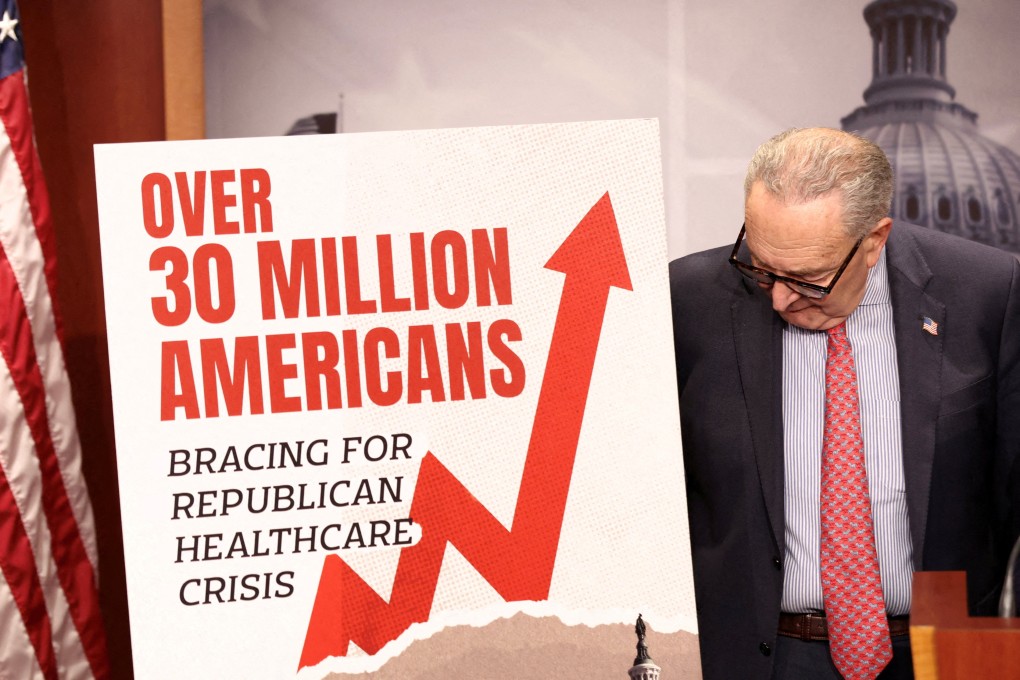 US Senate Democratic Leader Chuck Schumer holds a news conference following Senate votes on competing healthcare plans in Washington in December. Photo: Reuters