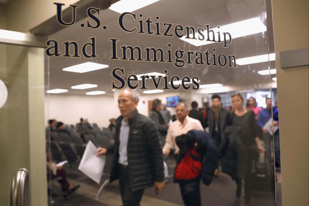 Immigrants prepare to become American citizens at a naturalisation service in New Jersey in 2018. Indians dominate the H-1B scheme, accounting for more than 70 per cent of approved visas in recent years. Photo: Getty Images/AFP