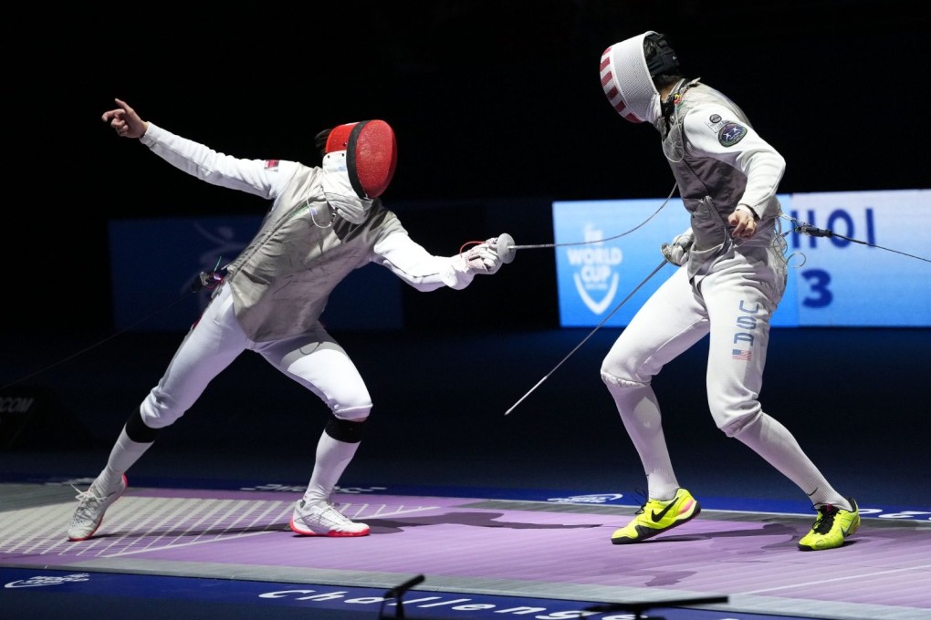 Hong Kong’s Ryan Choi (left) facing American Alexander Massialas in the final. Photo: Handout