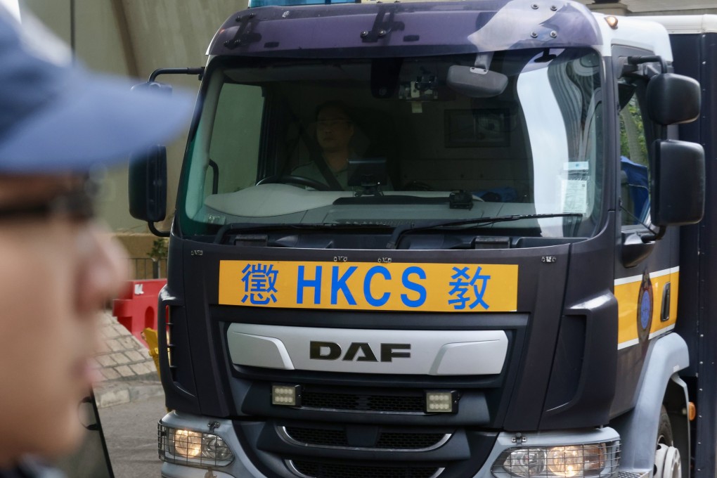 Defendants in Jimmy Lai’s national security trial arrive at court on Monday. Photo: Jonathan Wong