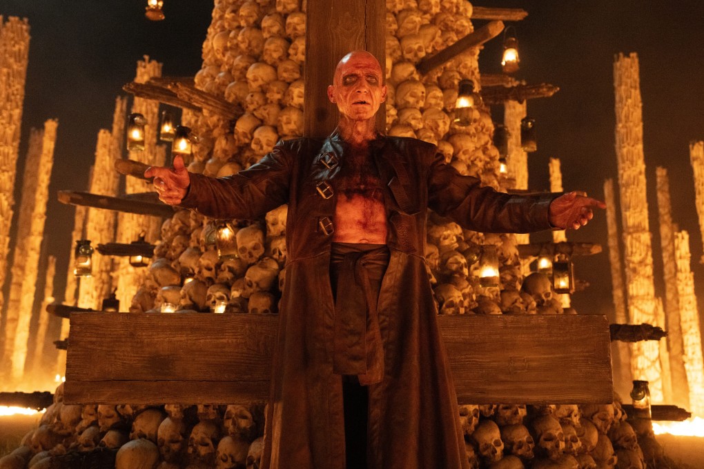 Ralph Fiennes in a still from 28 Years Later: The Bone Temple (category III), co-starring Jack O’Connell and Alfie Williams and directed by Nia DaCosta.