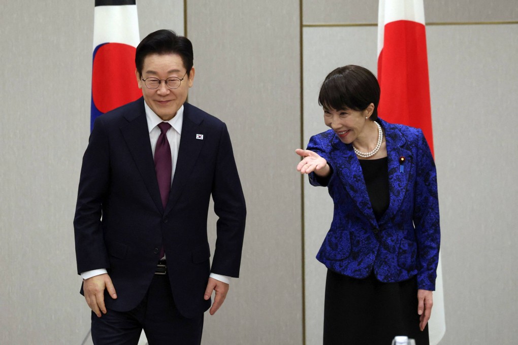 South Korea’s President Lee Jae Myung (left) and Japan’s Prime Minister Sanae Takaichi during their meeting in Nara on Tuesday. Photo: AFP