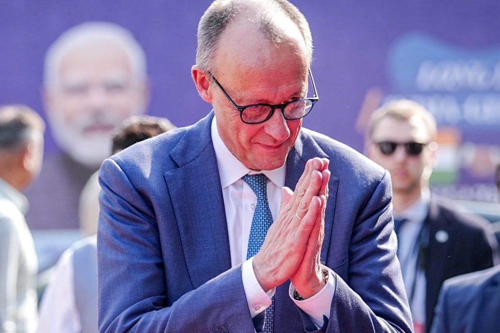 German Chancellor Friedrich Merz arrives for an appointment on Monday as part of his state visit to India. Photo: dpa