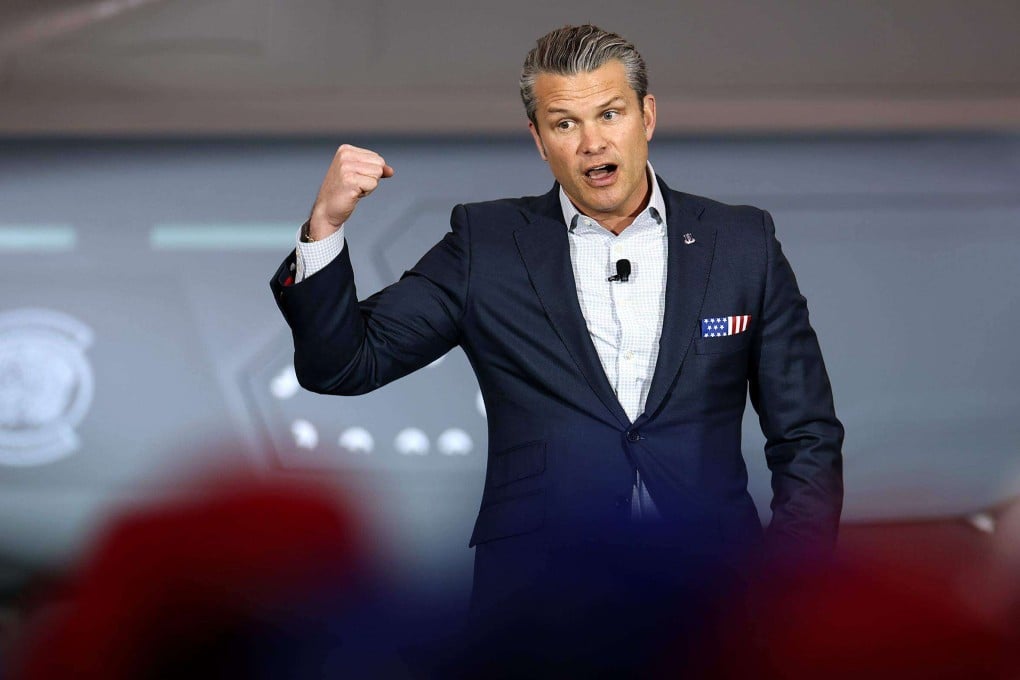US Secretary of Defence Pete Hegseth speaks at Lockheed Martin’s facility in Fort Worth, Texas, on Monday as part of his “Arsenal of Freedom” tour. Photo: Fort Worth Star-Telegram/TNS