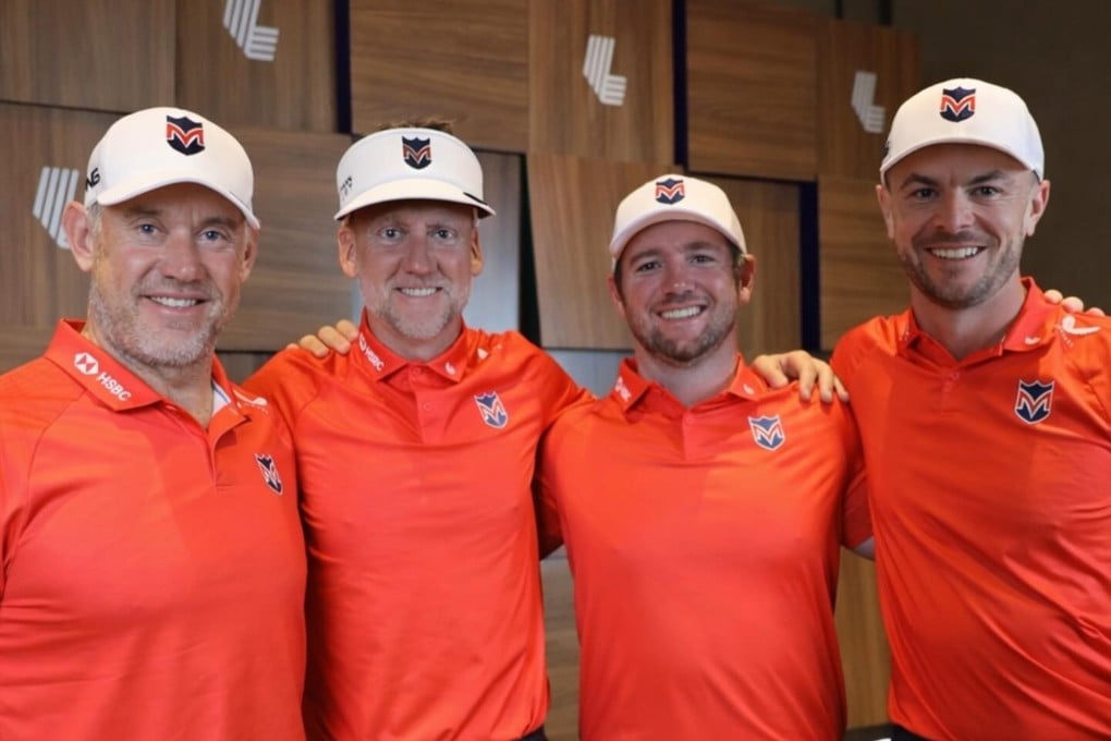 Majesticks’ new look for a new season (from left) Lee Westwood, Ian Poulter, Sam Horsfield, Laurie Canter. Photo: Instagram/majesticksgc
