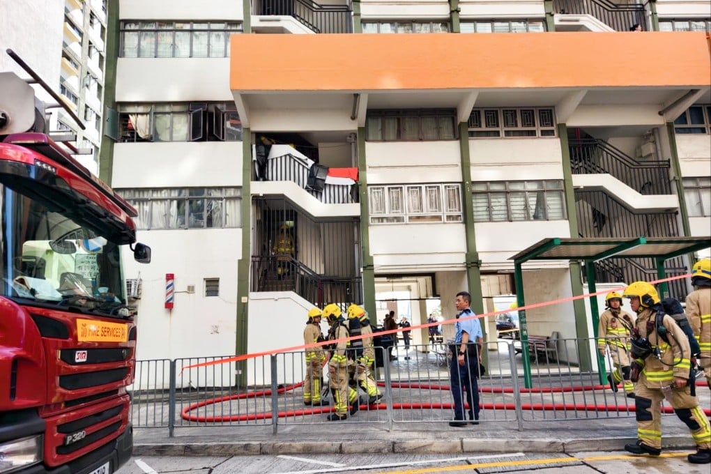 The fire at Kwai Chung housing estate led to the death of a 78-year-old resident. Photo: Handout