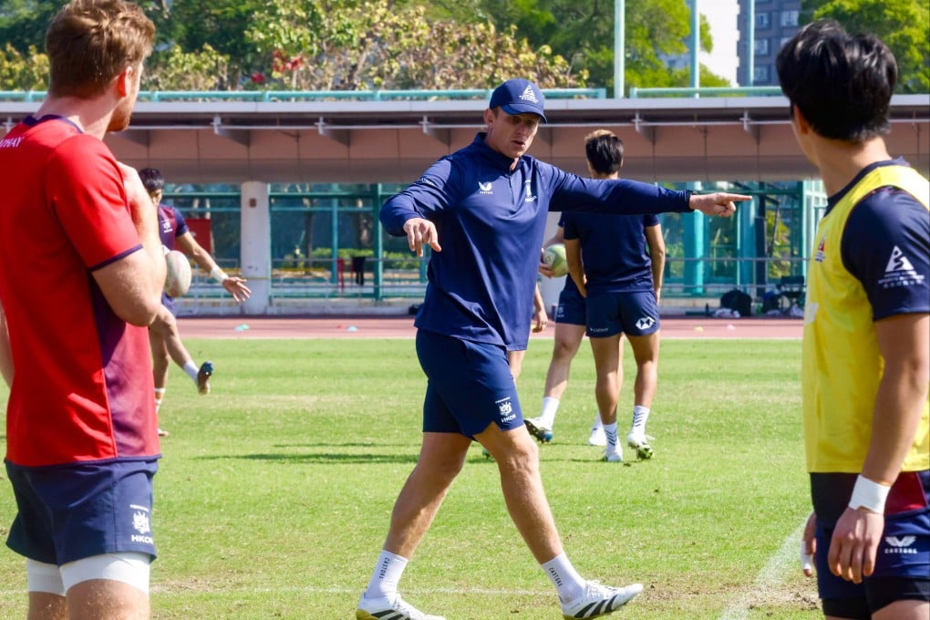 Jevon Groves oversees training at Hong Kong Sports Institute in the lead up to this weekend’s HSBC SVNS 3. Photo: Jonathan Wong