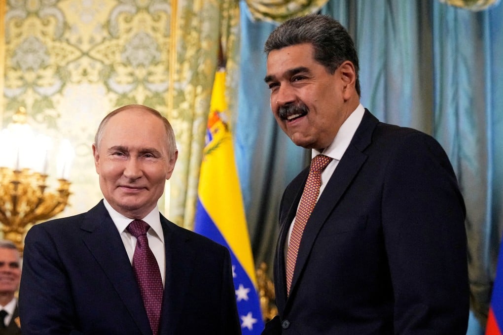 Russian President Vladimir Putin greets Venezuelan President Nicolas Maduro at the Kremlin during their May 2025 meeting in Moscow. Photo: Reuters