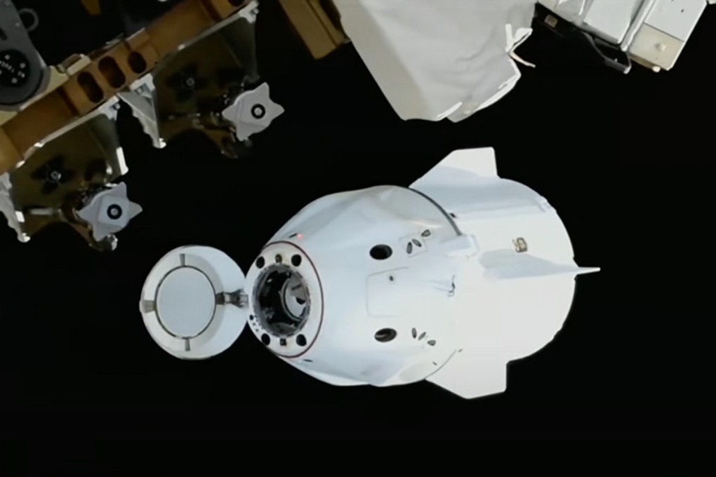 The SpaceX Dragon departs from the International Space Station shortly after undocking with four NasaA Crew-11 members inside on Wednesday. Photo: Nasa via AP