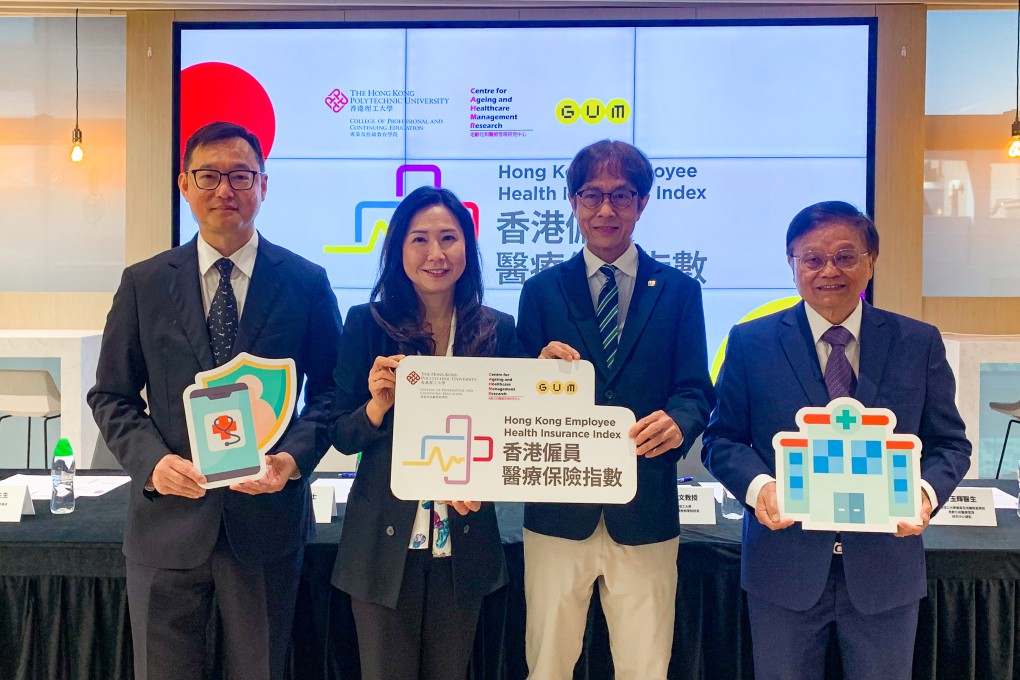 The Hong Kong Employee Health Insurance Index report findings have been released by Polytechnic University in collaboration with corporate employee benefits and MPF consultancy GUM. Photo: Theodora Yu