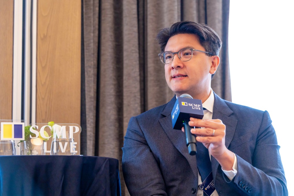 The Hong Kong Bar Association’s Jose-Antonio Maurellet speaks at the conference in Shenzhen. Photo: Handout