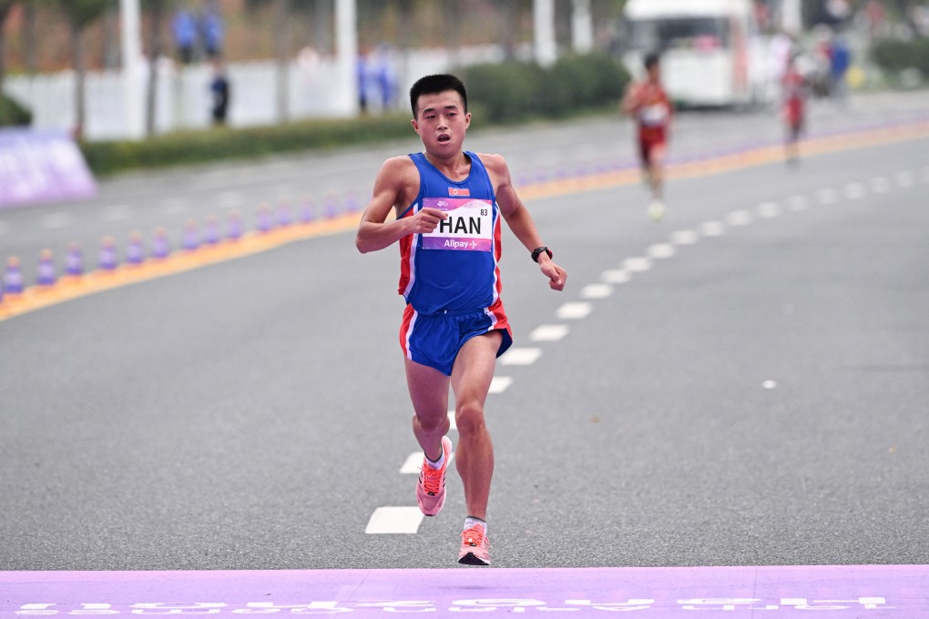 North Korea’s Asian Games silver medallist Han Il-ryong will be running on Sunday, along with four female compatriots. Photo: AFP