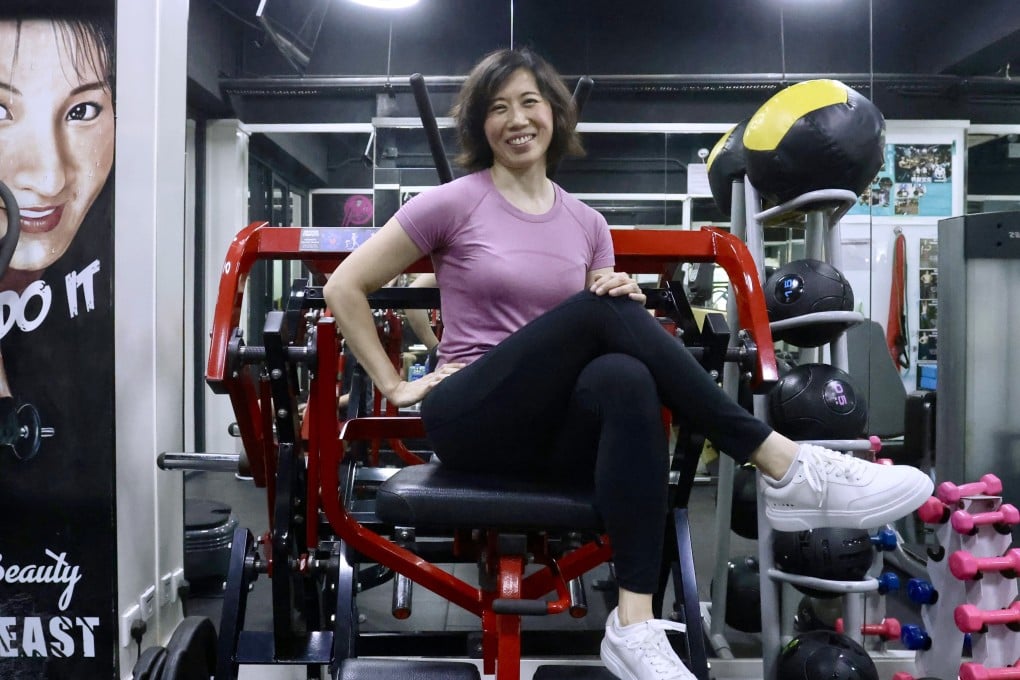 Karen Chau, who is from Taiwan but has called Hong Kong home for the last decade, is pictured at a gym in the city’s Tin Hau neighbourhood. After losing 13kg in four months, she set up her charity Fit2Give to help church ministers and NGO workers on their fitness journey. Photo: Jonathan Wong