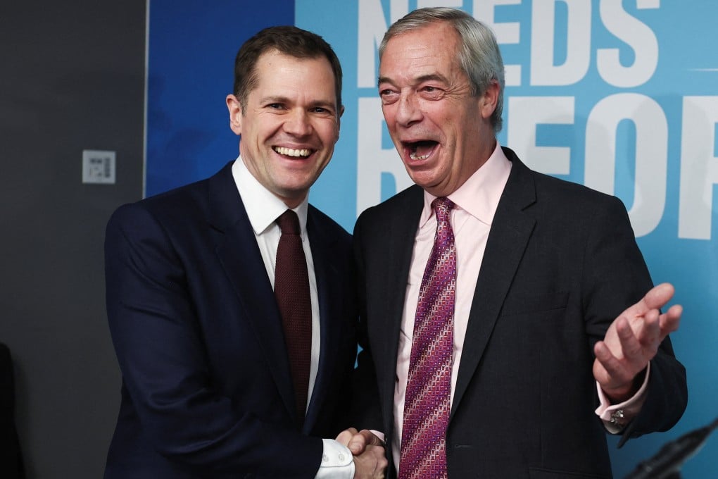 Former Conservative Party member Robert Jenrick with Reform UK leader Nigel Farage. Photo: Reuters