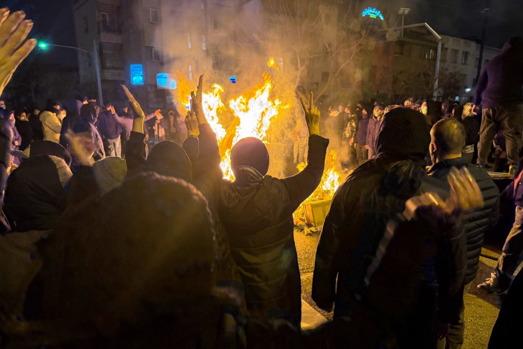 Iranians attend an anti-government protest in Tehran, Iran on January 9. Photo: UGC via AP