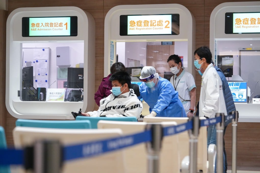 Hospital staff wheel a patient into Kwong Wah Hospital’s accident and emergency department. Photo: Sun Yeung