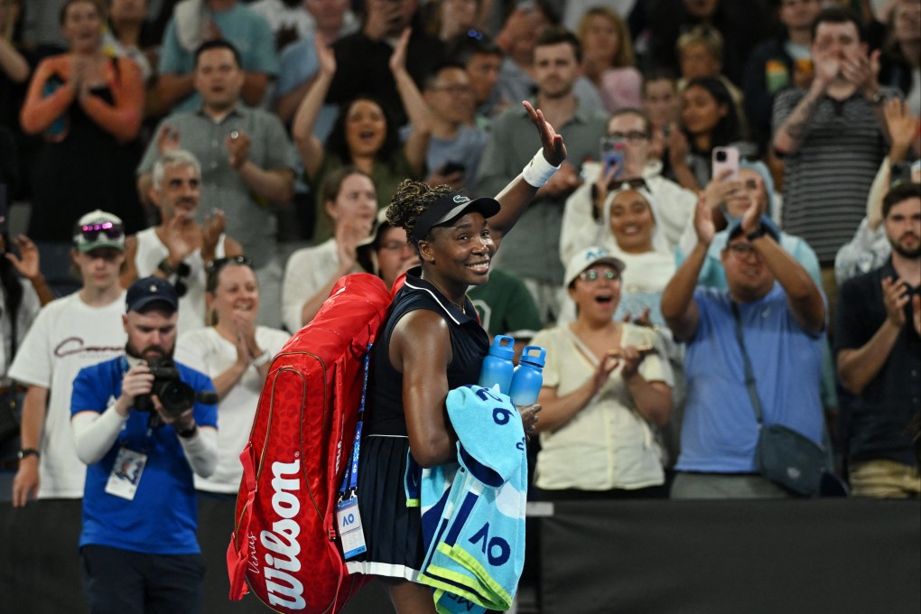 Venus Williams of the US waves as she leaves the court after her first-round loss to Serbia’s Olga Danilovic. Photo: Reuters