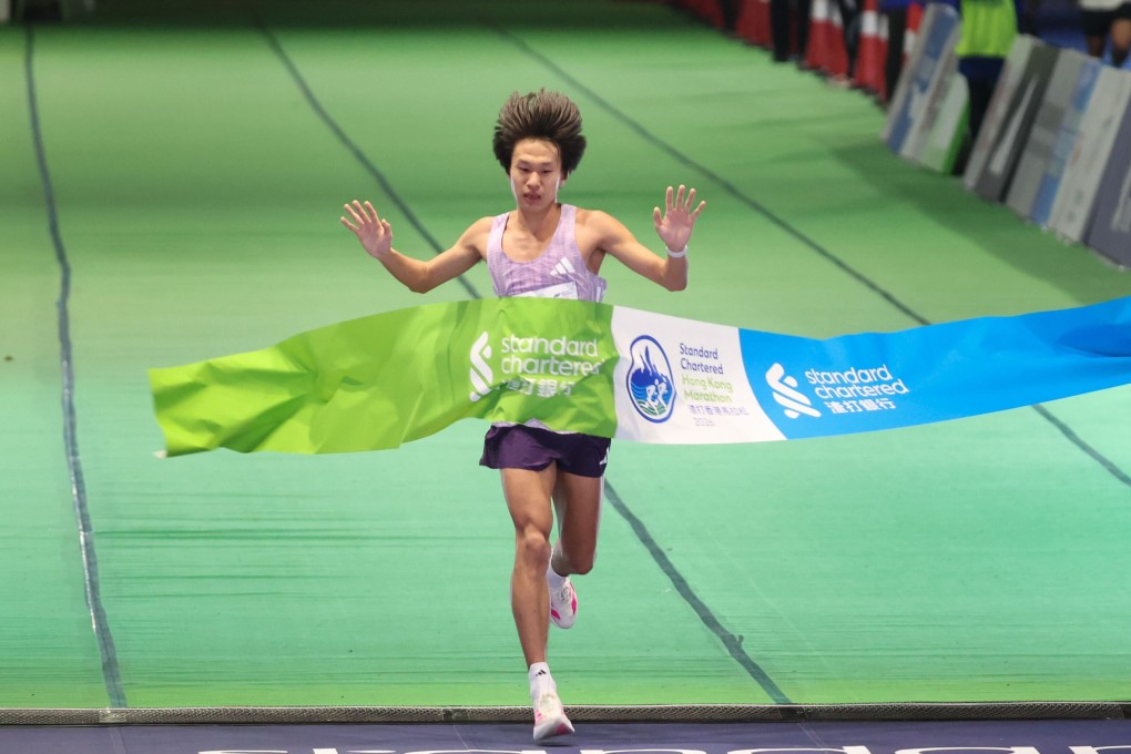 China’s Chen Yufan wins the men’s half-marathon. Photo: Dickson Lee