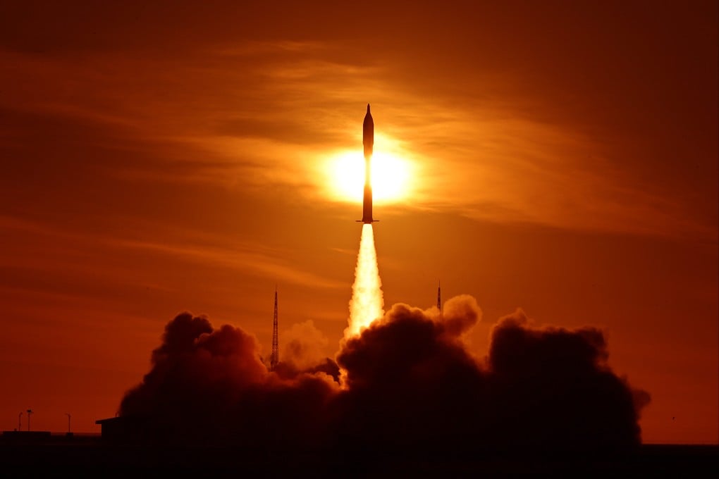 A rocket blasts off from the Jiuquan Satellite Launch Centre in Inner Mongolia. China aims to cement its status as a “major space power” under the 15th five-year plan. Photo: Xinhua