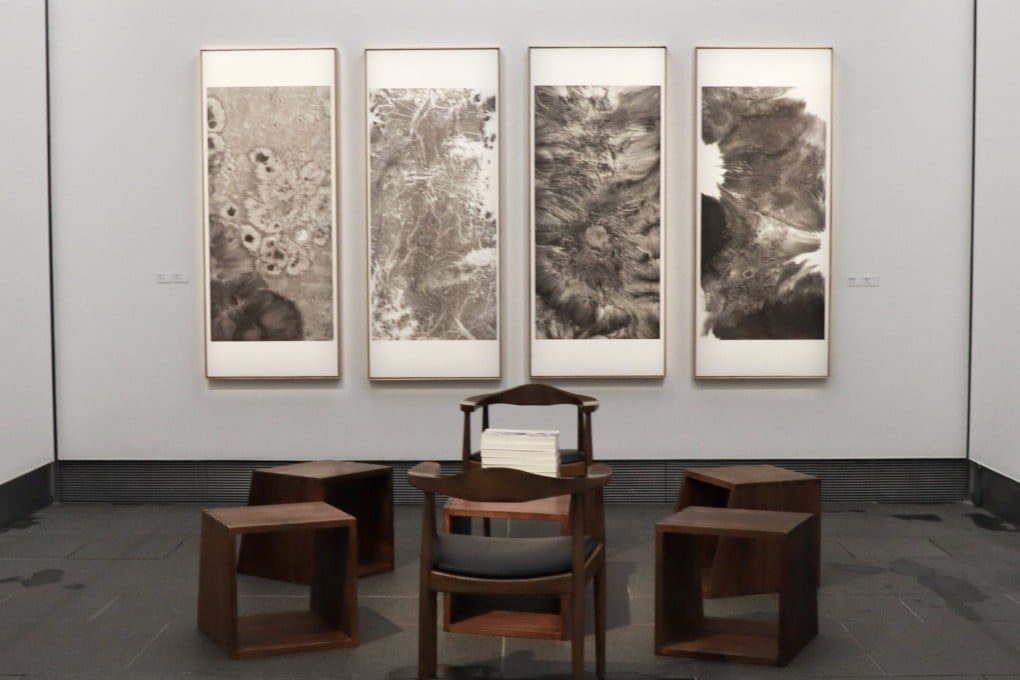 An installation view of Beijing-based ink artist Bingyi’s solo exhibition “Taihang Rhapsody”, at the Asia Society Hong Kong Centre, in Admiralty. Photo: Asia Society Hong Kong Centre