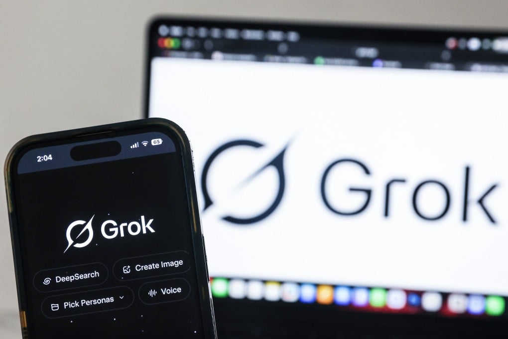 The Grok AI website displayed on a mobile phone as a nationwide restriction on the service took effect in Malaysia earlier this month. Photo: EPA