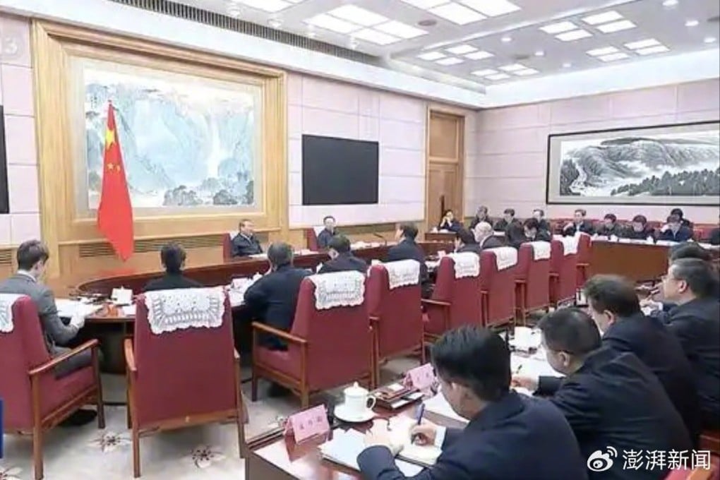 Premier Li Qiang on Monday met with leading figures from China’s business, culture and education spheres. Photo: CCTV