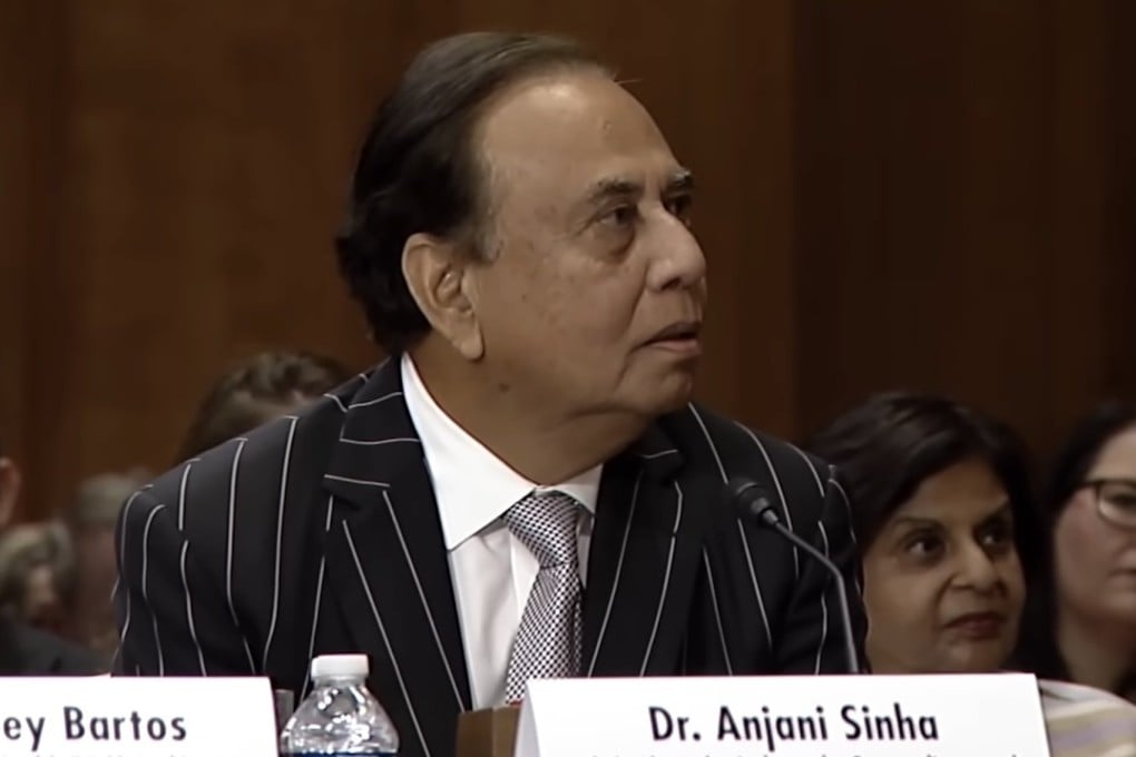 Then ambassador-nominee to Singapore, Anjani Sinha, facing questions from Illinois Senator Tammy Duckworth at a US Senate Foreign Relations Committee hearing in July. Photo: YouTube/Tammy Duckworth