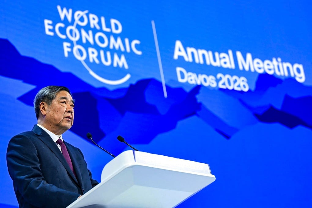 Vice-Premier He Lifeng delivers a speech during the World Economic Forum annual meeting in Davos, Switzerland, on Tuesday. Photo: AFP