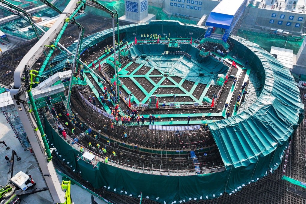 Construction of the nuclear island for unit 1 of the Xuwei nuclear heating and power project’s first phase began on Friday with the pouring of the first tank of concrete. Photo: Xinhua