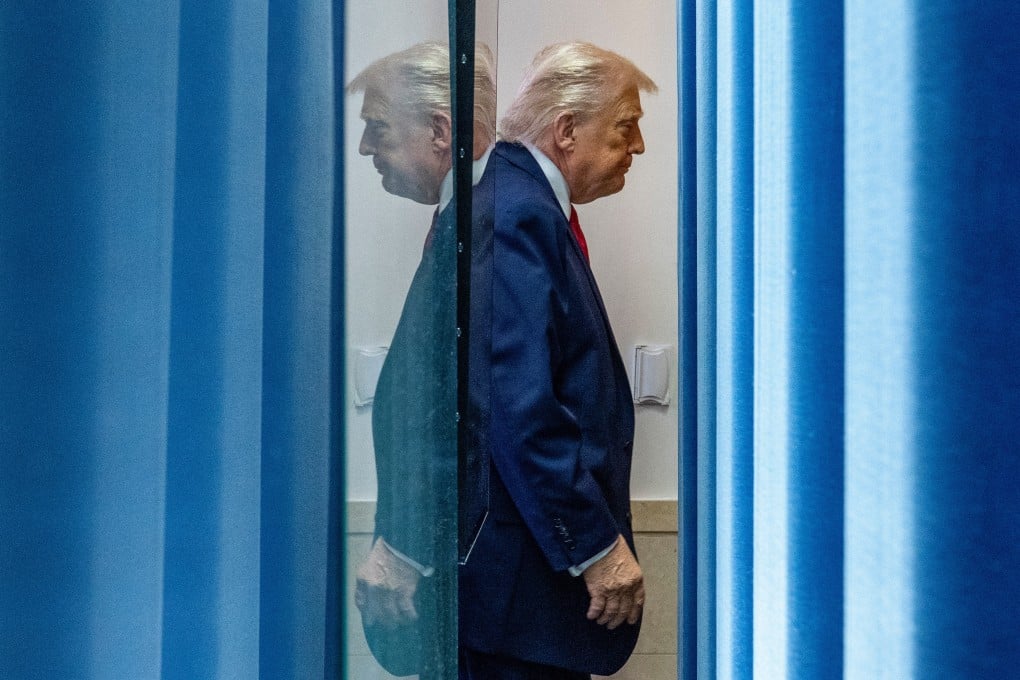 US President Donald Trump after speaking with reporters at the White House on Tuesday. Photo: AP