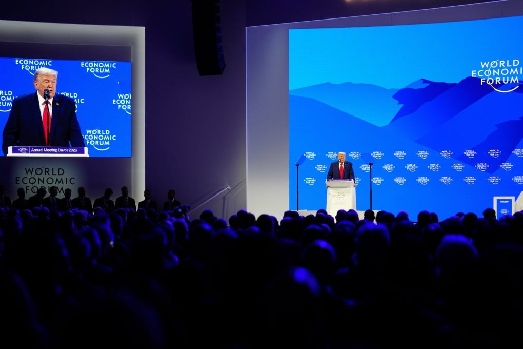 US President Donald Trump speaks during the Annual Meeting of the World Economic Forum in Davos, Switzerland on Wednesday. Photo: AP