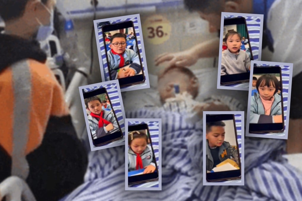 An eight-year-old Chinese boy who fell into a coma after a car accident has miraculously wakened up 55 days later after he responded to his classmates’ calls recorded on video. Photo: SCMP composite/CCTV