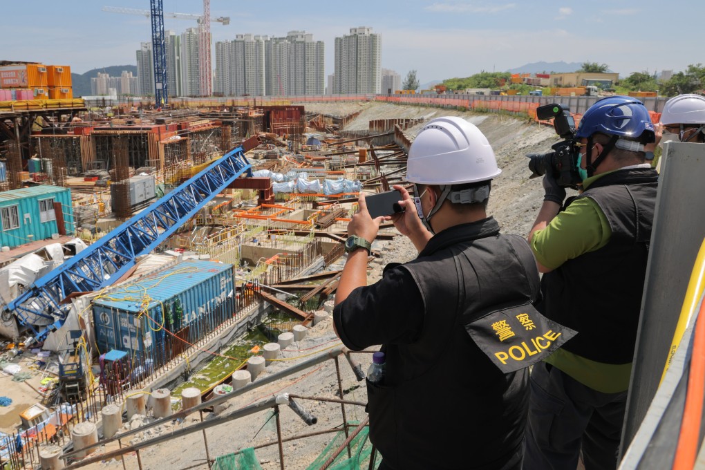 The 65-tonne tower crane that collapsed at the Anderson Road construction site killed three workers and injured six others. Photo: Jelly Tse
