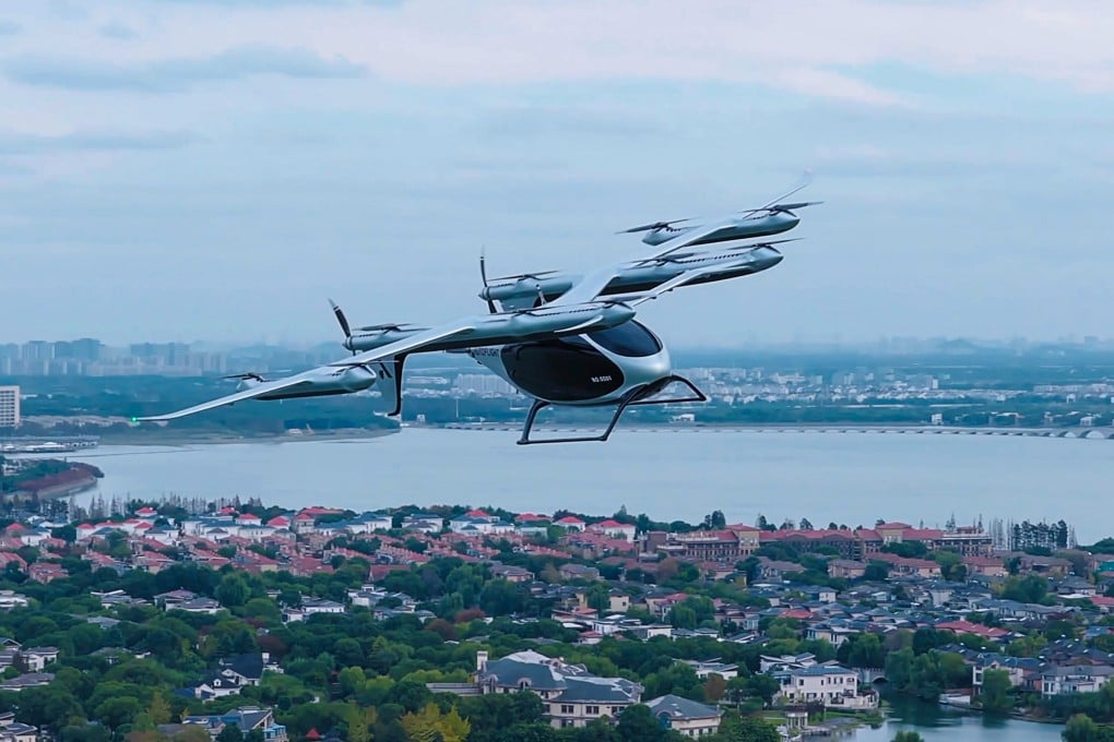 An eVTOL vehicle from AutoFlight Group is designed to hover like a helicopter but transition to winged flight for horizontal movement. Photo: Handout