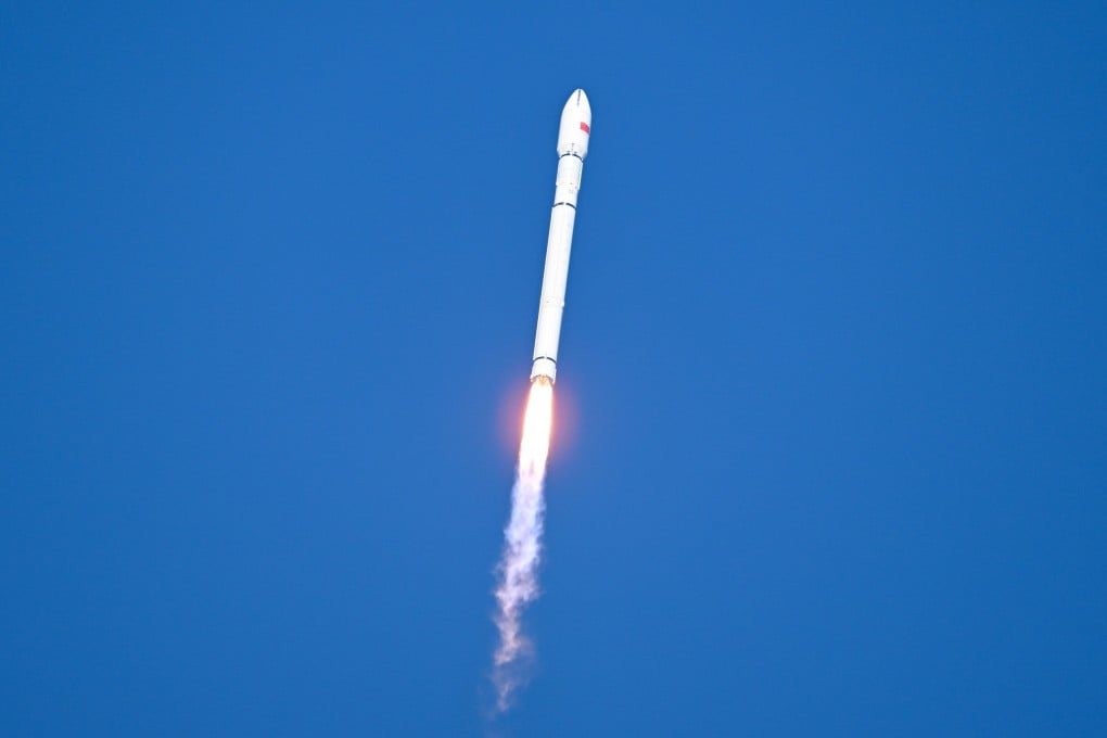 A Chinese Long March-12 carrier rocket blasts off on January 19 with a payload of low-orbit satellites. Photo: Xinhua